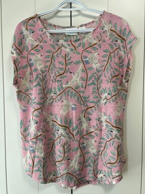 Cynthia Rowley 100% Linen Tshirt size M Pretty